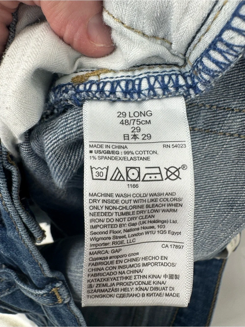 GAP Women's Medium Blue Distressed Denim 